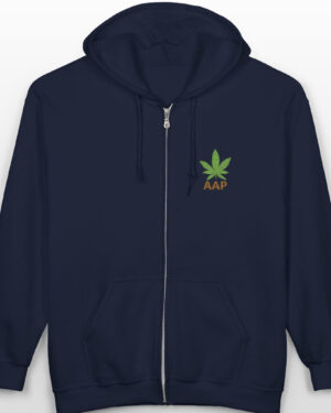 aap original pocket logo full zip stoner hoodie