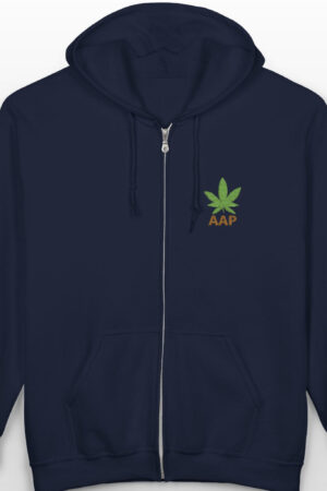 aap original pocket logo full zip stoner hoodie