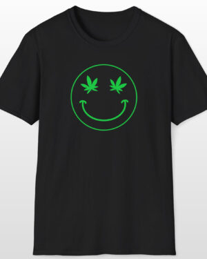 follow the program aap original smiley face green outline 420 tee