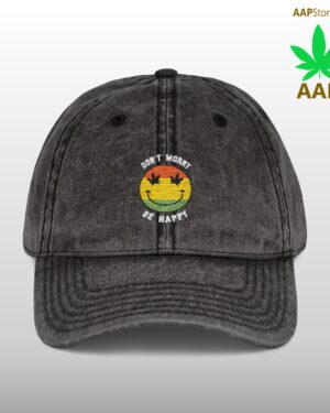 vintage embroidered smile cap retro stoner vibe hat