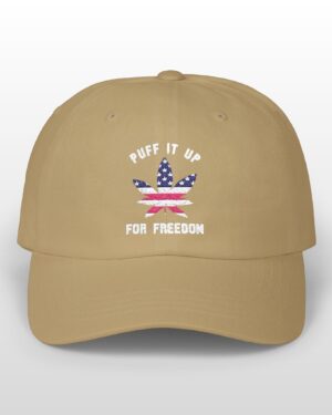puff it up for freedom embroidered 420 dad hat