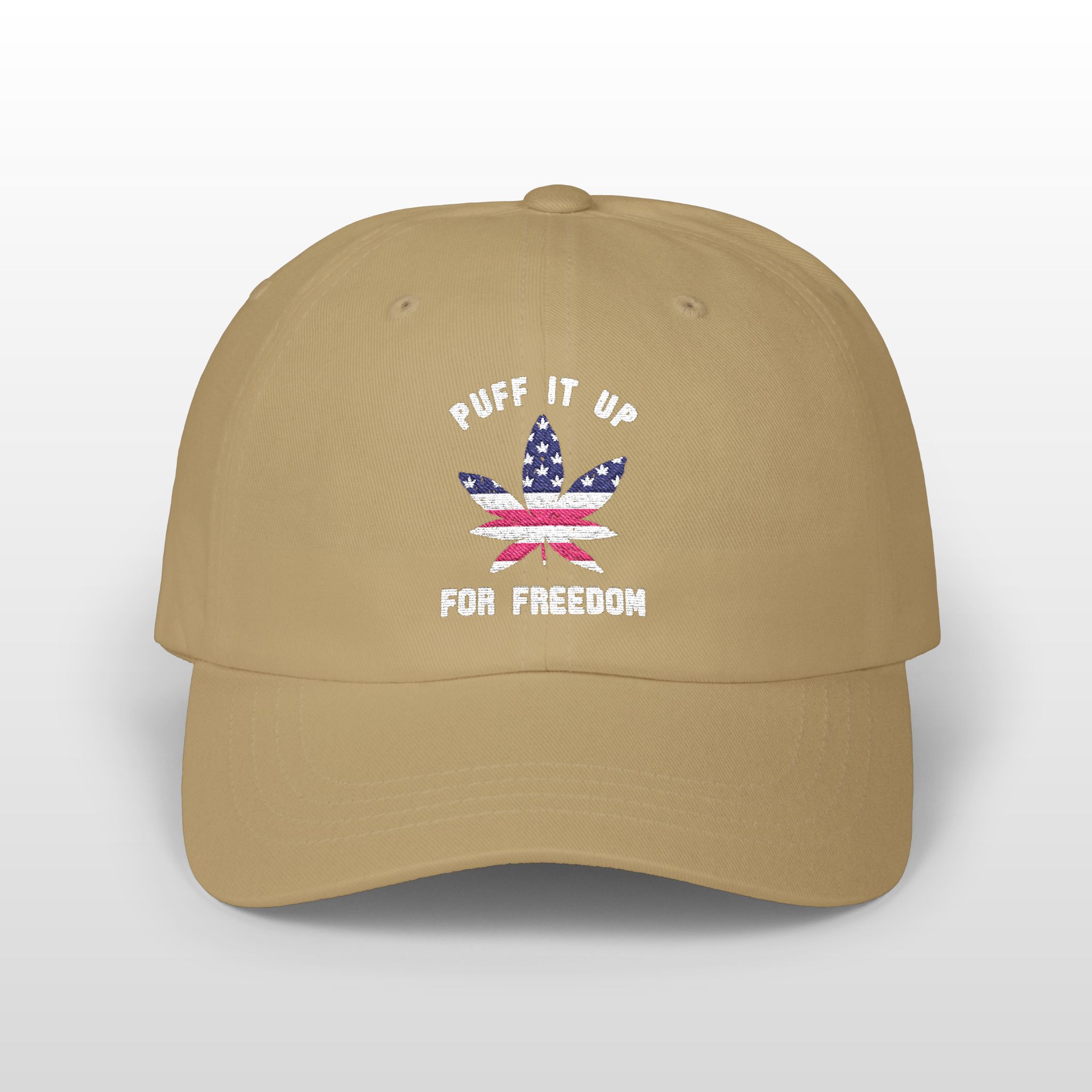 puff it up for freedom embroidered 420 dad hat