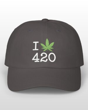 i love 420 embroidered dad hat