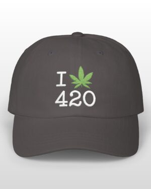 i love 420 embroidered dad hat