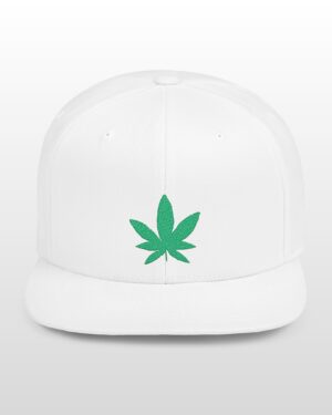 grean leaf 420 embroidered flat bill snapback cap