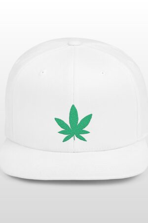 grean leaf 420 embroidered flat bill snapback cap