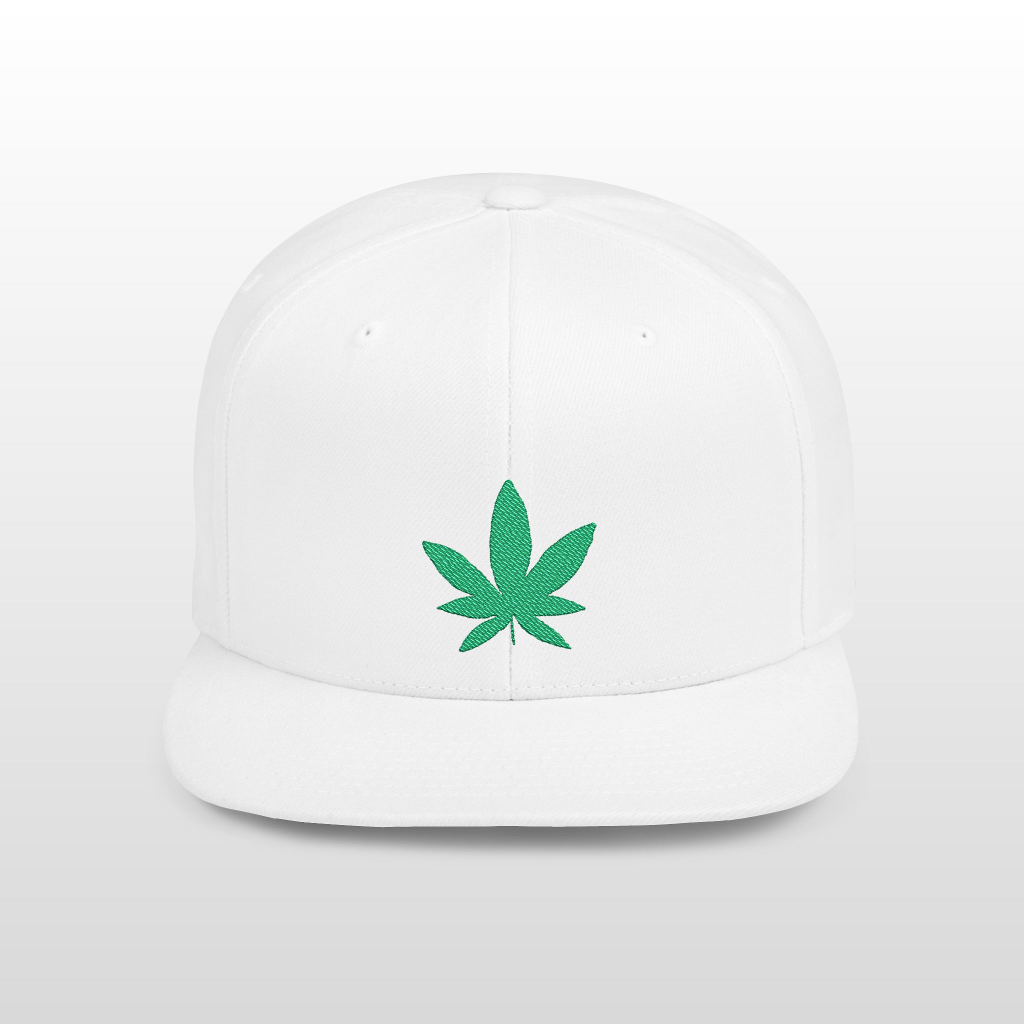 grean leaf 420 embroidered flat bill snapback cap