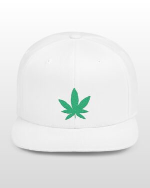 grean leaf 420 embroidered flat bill snapback cap