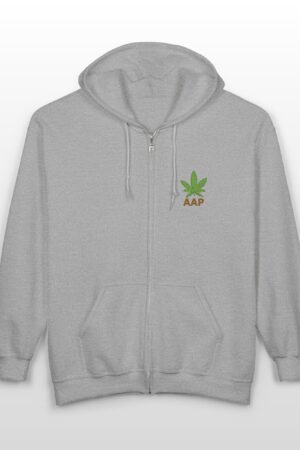aap original pocket logo full zip stoner hoodie