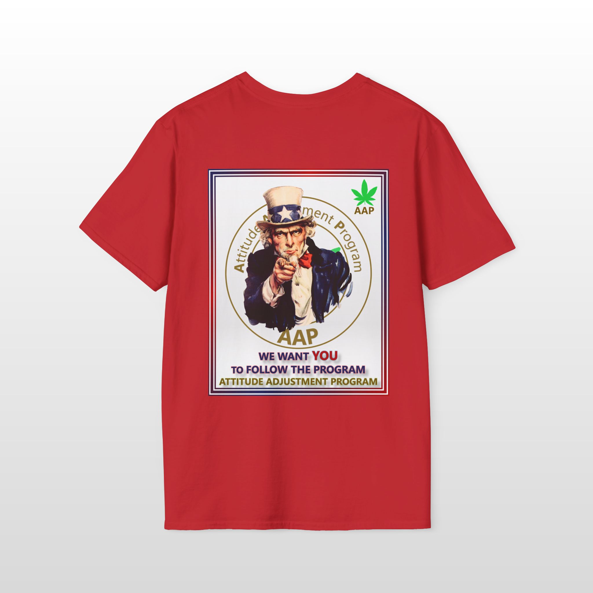 puff it up for freedom aap original we want you to follow the program 2 sided tee