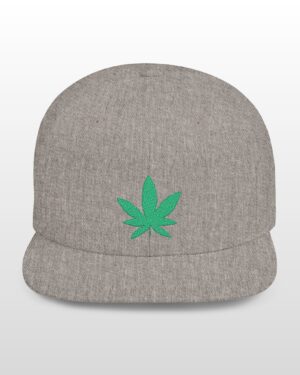 grean leaf 420 embroidered flat bill snapback cap