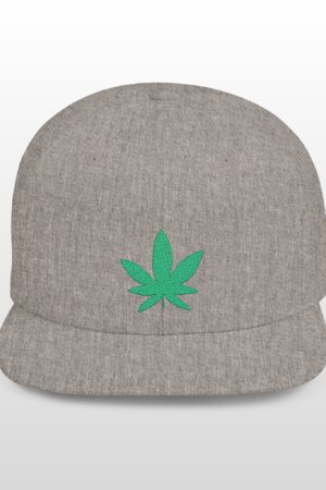grean leaf 420 embroidered flat bill snapback cap