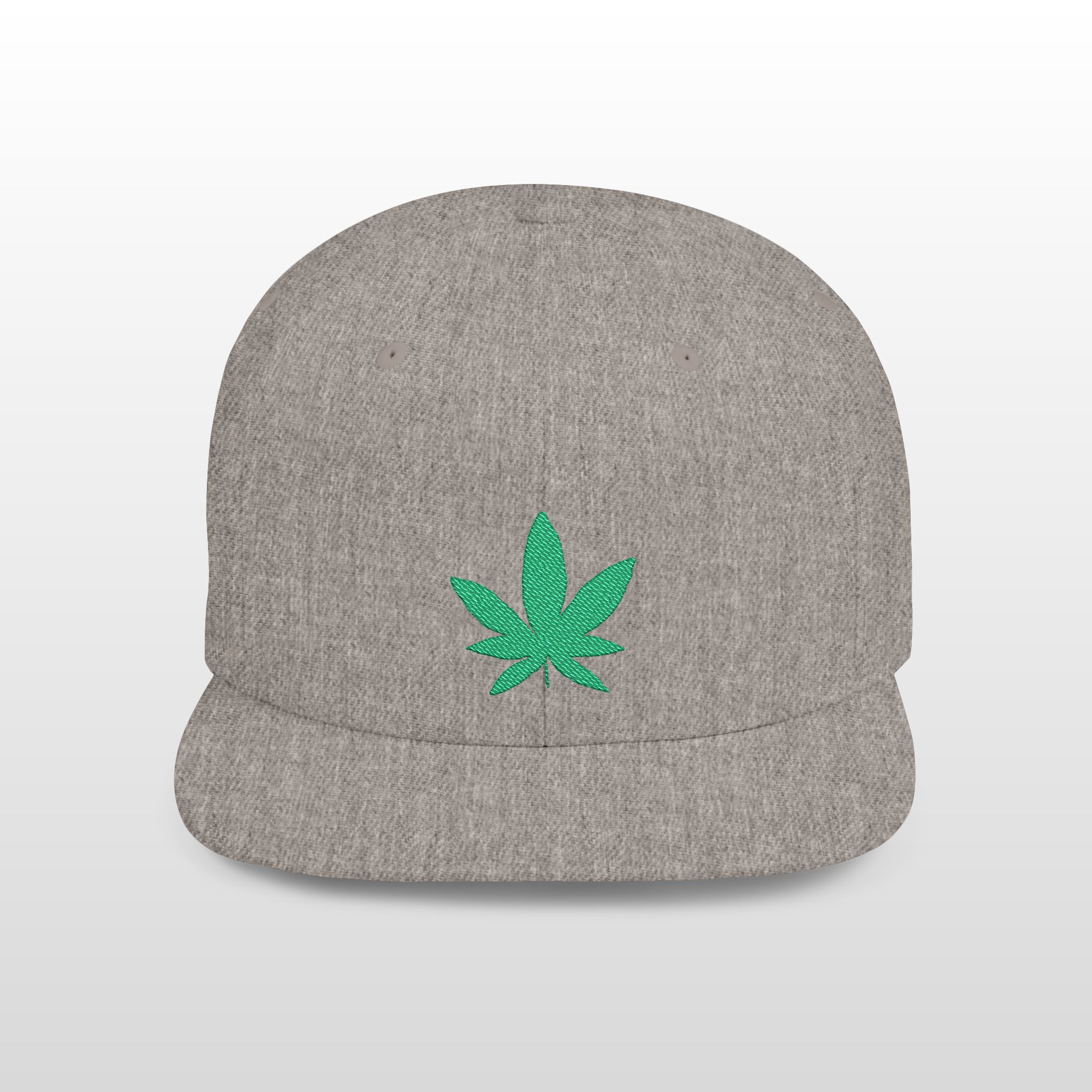 grean leaf 420 embroidered flat bill snapback cap