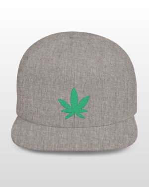 grean leaf 420 embroidered flat bill snapback cap