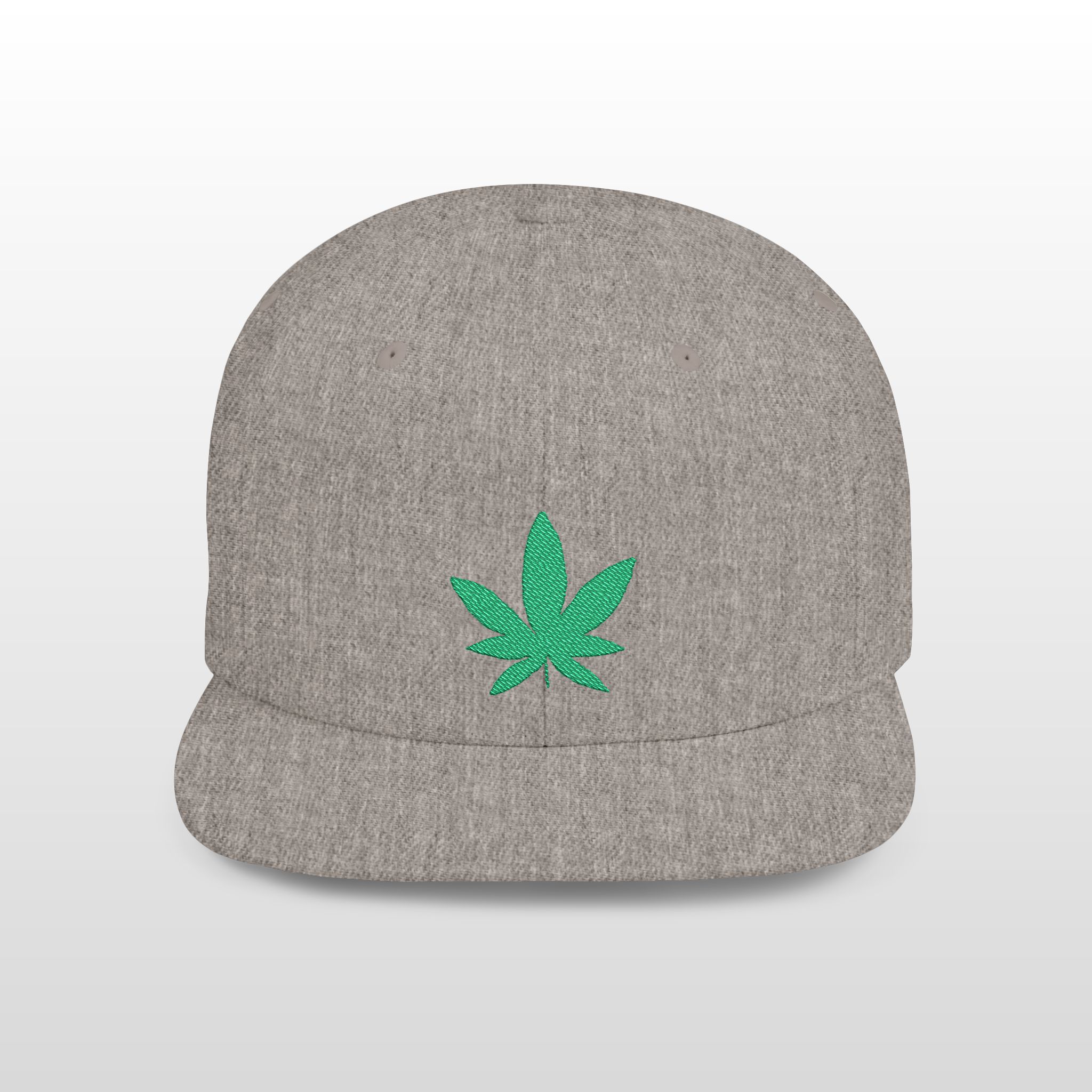 grean leaf 420 embroidered flat bill snapback cap
