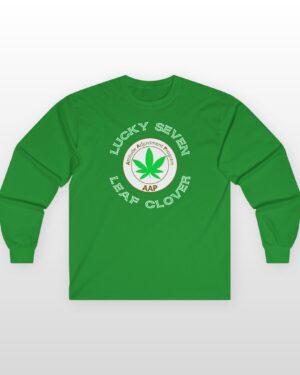 lucky seven leaf clover long sleeve tee