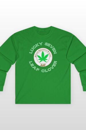 lucky seven leaf clover long sleeve tee