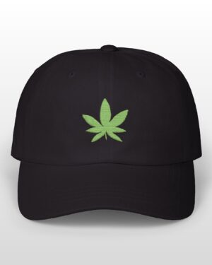grean leaf 420 embroidered dad hat