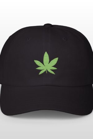 grean leaf 420 embroidered dad hat