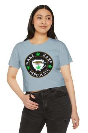 wake bake percolate crop top tee