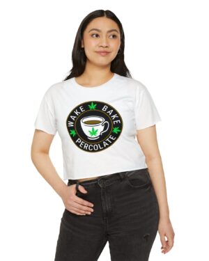 wake bake percolate crop top tee