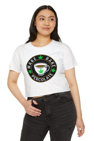 wake bake percolate crop top tee
