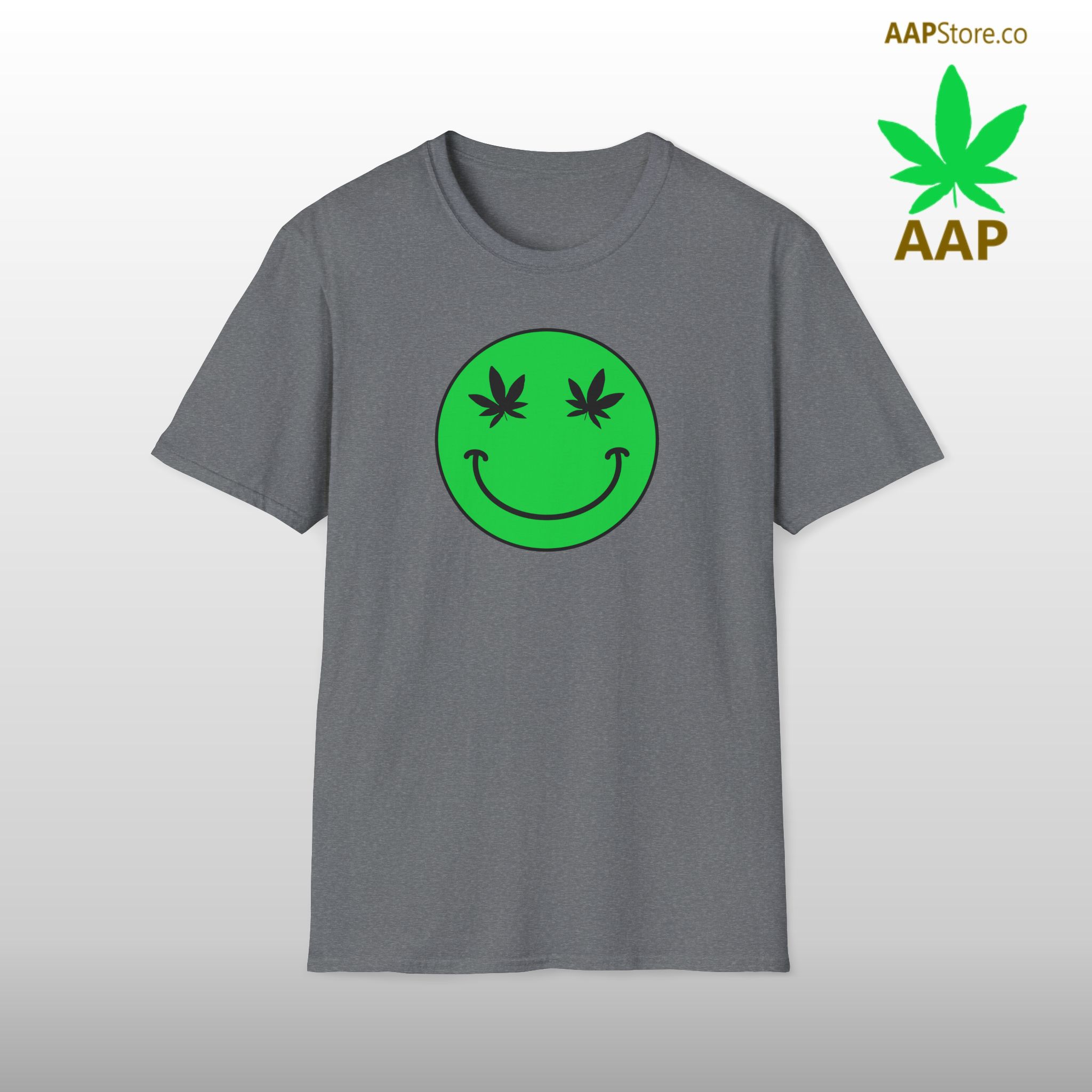 follow the program aap original green smiley face 420 tee