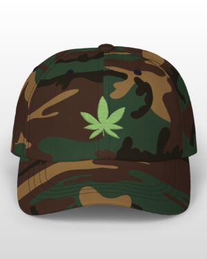 grean leaf 420 embroidered dad hat