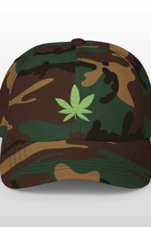 grean leaf 420 embroidered dad hat