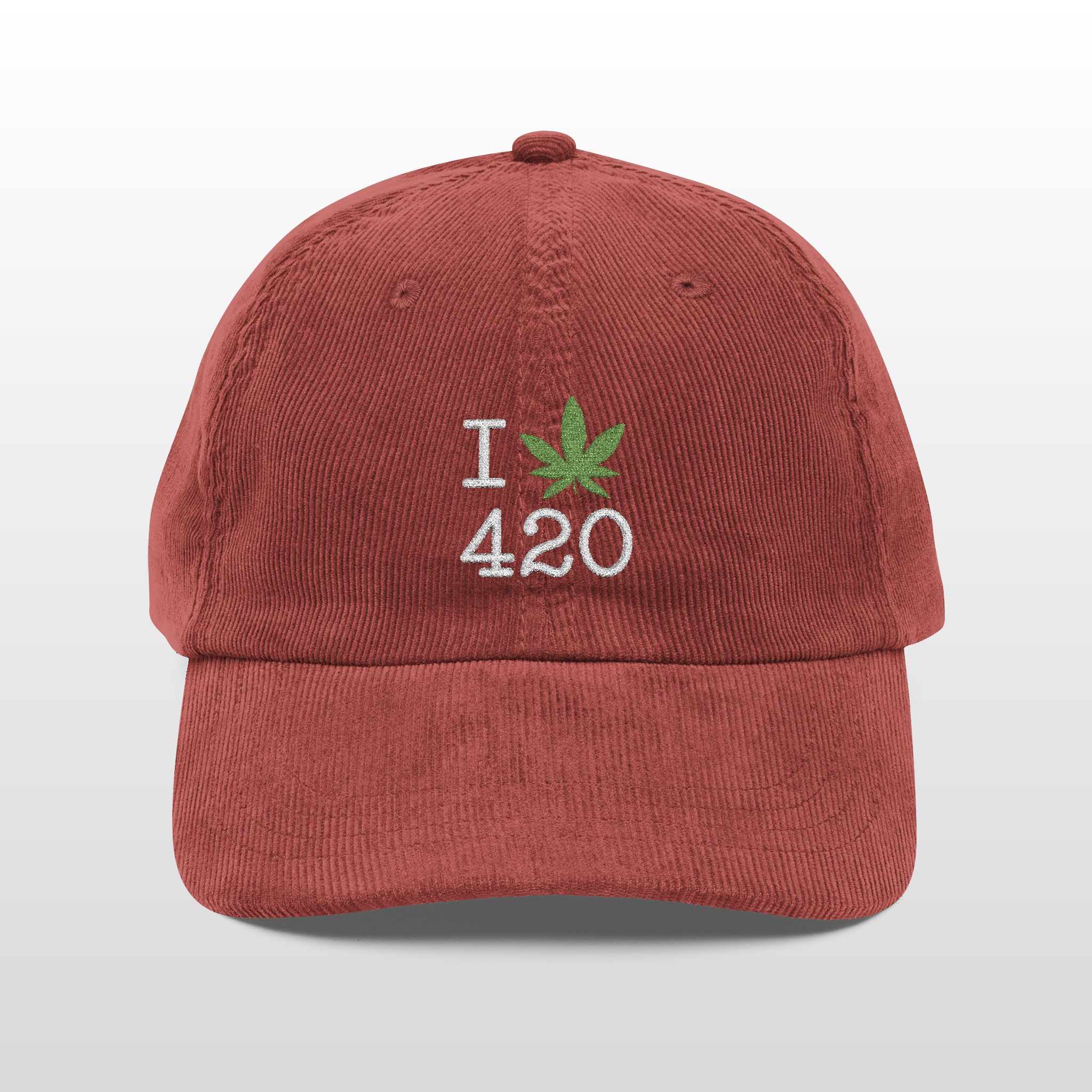 i love 420 vintage corduroy cap
