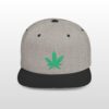 grean leaf 420 embroidered flat bill snapback cap