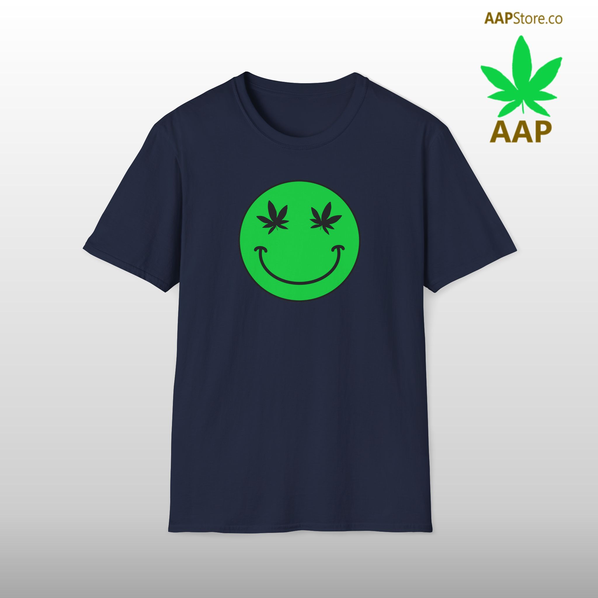 follow the program aap original green smiley face 420 tee