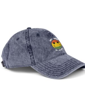 vintage embroidered smile cap retro stoner vibe hat