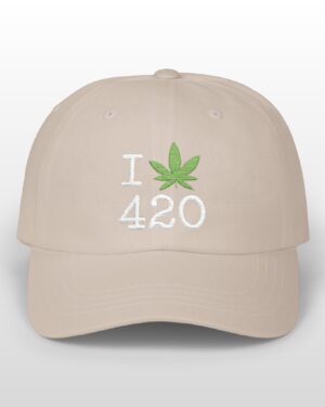 i love 420 embroidered dad hat