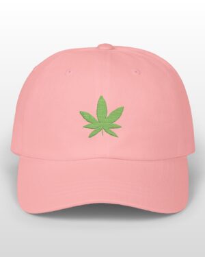 grean leaf 420 embroidered dad hat