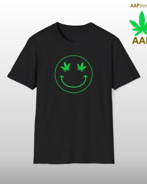 follow the program aap original smiley face green outline 420 tee