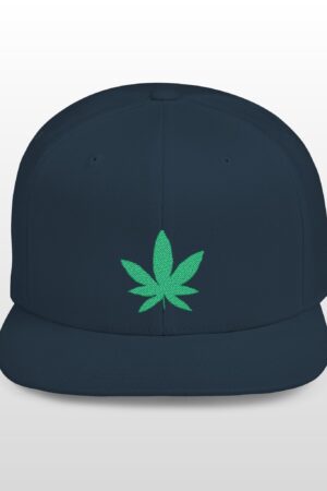 grean leaf 420 embroidered flat bill snapback cap