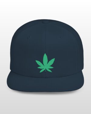 grean leaf 420 embroidered flat bill snapback cap