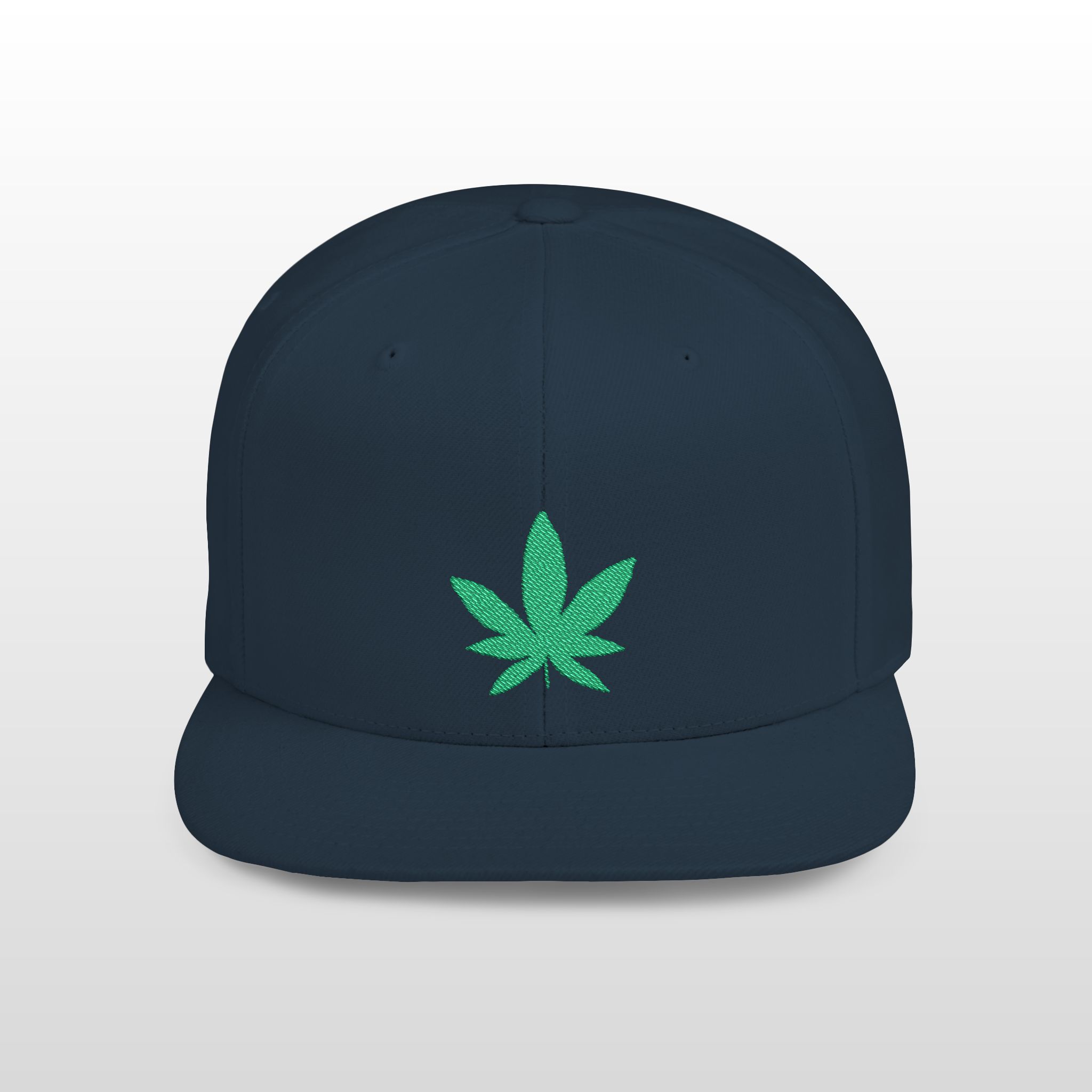 grean leaf 420 embroidered flat bill snapback cap
