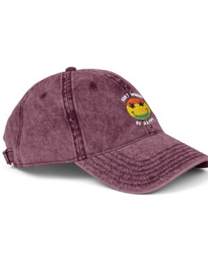 vintage embroidered smile cap retro stoner vibe hat