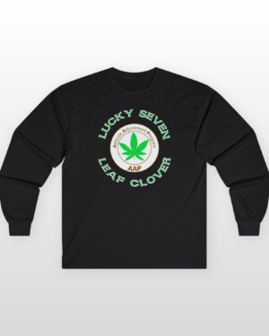 lucky seven leaf clover long sleeve tee