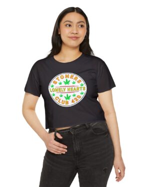 stoners lonely hearts club 420 festival crop top tee