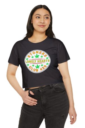 stoners lonely hearts club 420 festival crop top tee