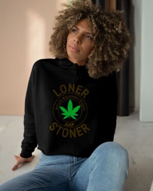 loner stoner crop hoodie
