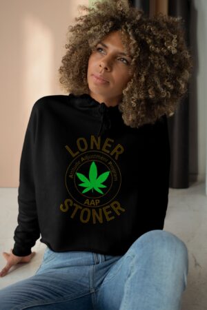 loner stoner crop hoodie