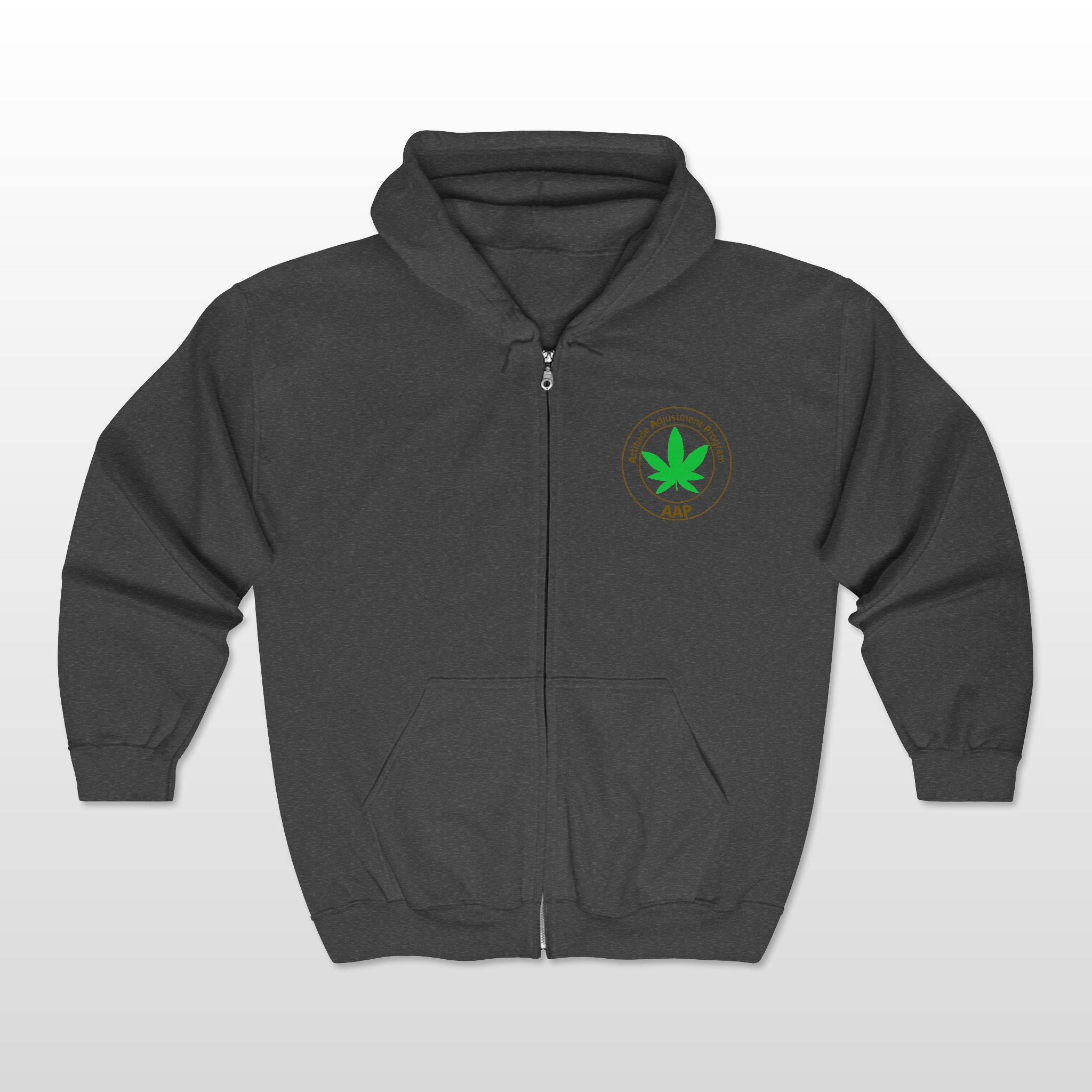 aap original pocket logo men's full zip hooded sweatshirt