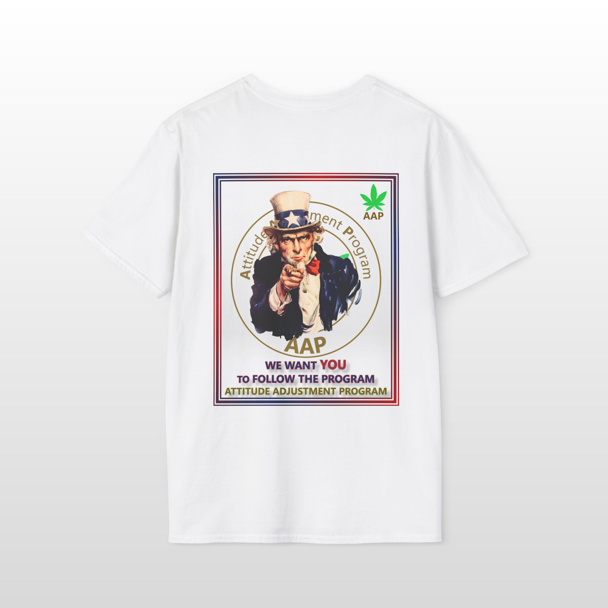 puff it up for freedom aap original we want you to follow the program 2 sided tee