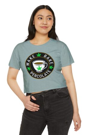 wake bake percolate crop top tee