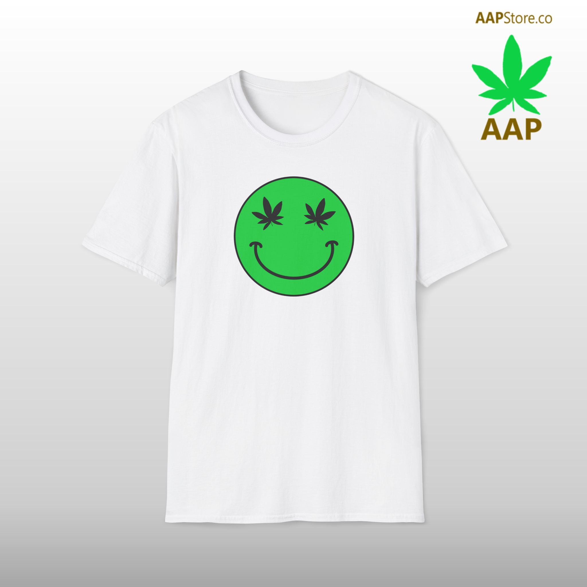 follow the program aap original green smiley face 420 tee