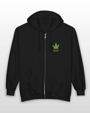 aap original pocket logo full zip stoner hoodie